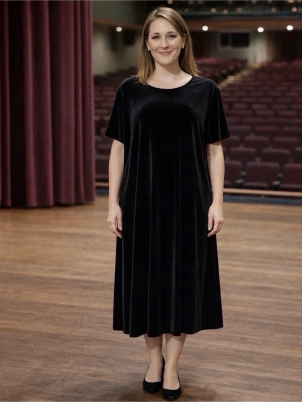 Vintage Talbots Velvet Dress Black Maxi Whimsigoth Minimalist Clean Holidays L